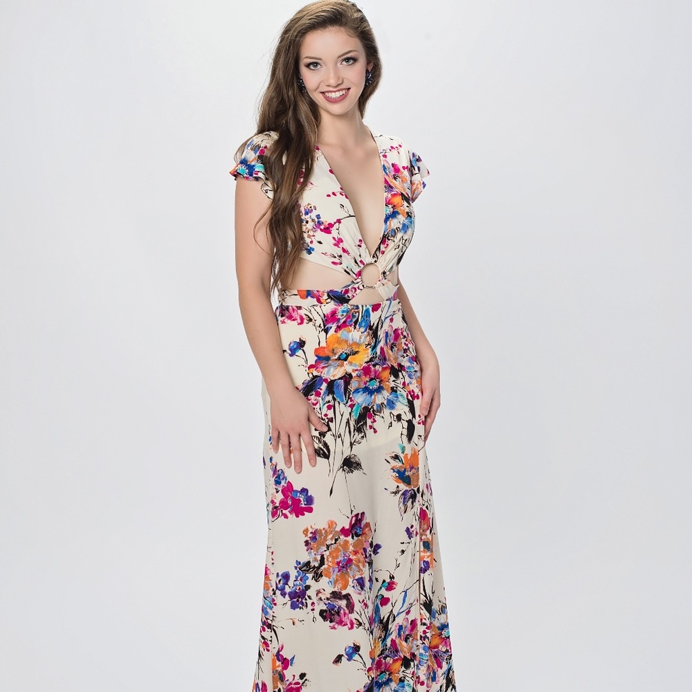 Floral cut out maxi